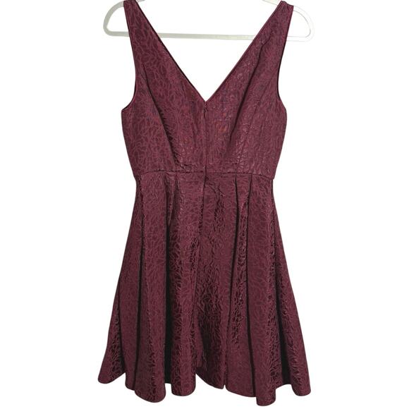 Anthropologie Erin Fetherston Dress Coco Jacquard Maroon Crimson Red Sz 4 - Picture 3 of 7